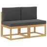 2 Pièce Sofa de milieu extérieur Bois d'Acacia Massif Blanc 638591638591