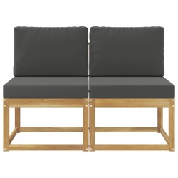 2 Pièce Sofa de milieu extérieur Bois d'Acacia Massif Blanc 638591638591