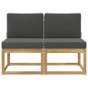 2 Pièce Sofa de milieu extérieur Bois d'Acacia Massif Blanc 638591638591