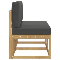 2 Pièce Sofa de milieu extérieur Bois d'Acacia Massif Blanc 638591638591