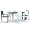 Ensemble à manger de jardin 7 pcs Noir et blanc 638593638593