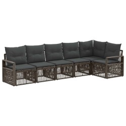Ensemble de canapé de jardin 6 pcs Gris polyrotin 638595638595
