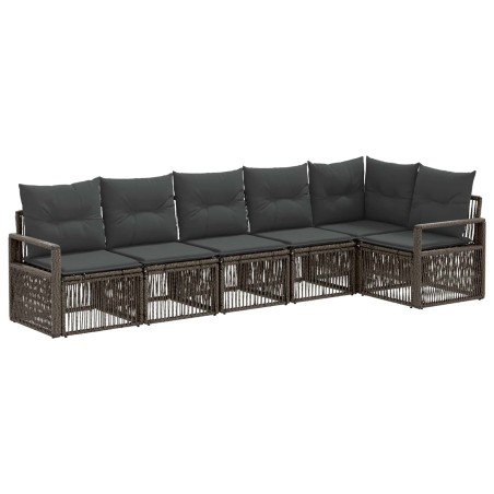 Ensemble de canapé de jardin 6 pcs Gris polyrotin 638595638595