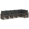 Ensemble de canapé de jardin 6 pcs Gris polyrotin 638595638595