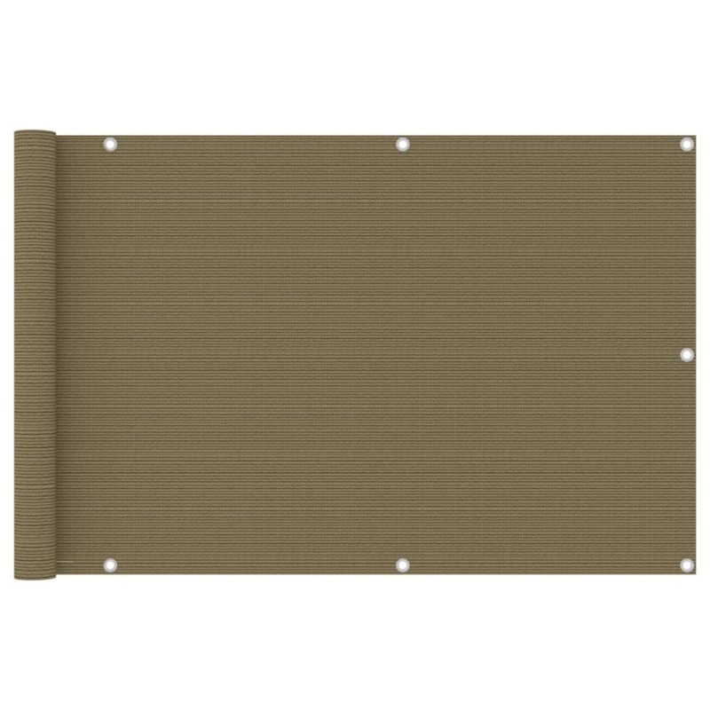 Écran de balcon Taupe 90x600 cm PEHD 638600638600