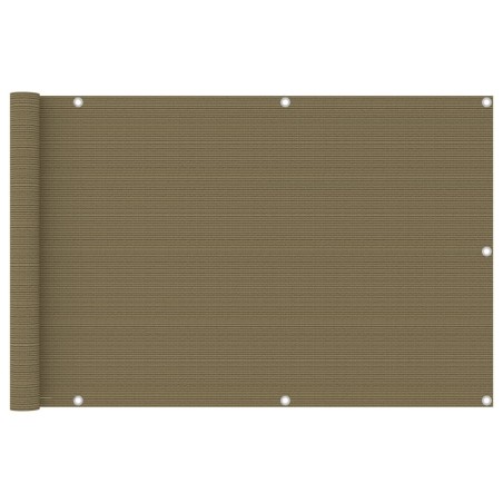 Écran de balcon Taupe 90x600 cm PEHD 638600638600