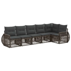 Ensemble de canapé de jardin 6 pcs Gris et Gris foncé polyrotin 638605638605