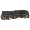 Ensemble de canapé de jardin 6 pcs Gris et Gris foncé polyrotin 638605638605