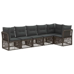Ensemble de canapé de jardin 6 pcs Gris polyrotin 638606638606