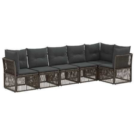 Ensemble de canapé de jardin 6 pcs Gris polyrotin 638606638606