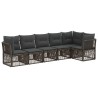Ensemble de canapé de jardin 6 pcs Gris polyrotin 638606638606