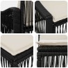 Ensemble de canapé de jardin 6 pcs Noir polyrotin 638610638610