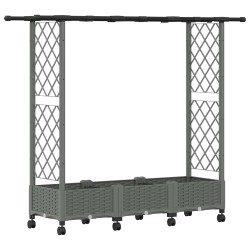 Lit Élevé avec Treillis et Toit Gris clair 164 x 40 x 127 cm PP 638615638615