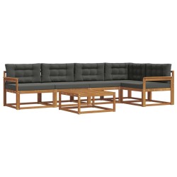 Ensemble de canapés d'extérieur 6 pcs Naturel et Anthracite 638617638617