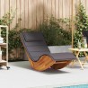 Chaise longue à bascule avec coussin en bois d'acacia massif 638619638619