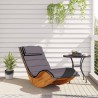 Chaise longue à bascule avec coussin en bois d'acacia massif 638619638619