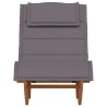 Chaise longue à bascule avec coussin en bois d'acacia massif 638619638619