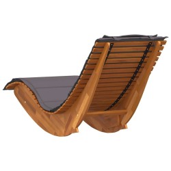 Chaise longue à bascule avec coussin en bois d'acacia massif 638619638619