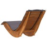Chaise longue à bascule avec coussin en bois d'acacia massif 638619638619