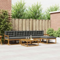 Ensemble de canapés d'extérieur 6 pcs Naturel et Anthracite 638621638621