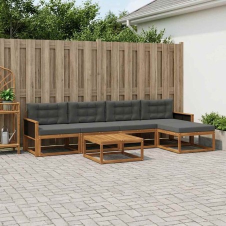 Ensemble de canapés d'extérieur 6 pcs Naturel et Anthracite 638622638622