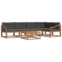 Ensemble de canapés d'extérieur 6 pcs Naturel et Anthracite 638623638623