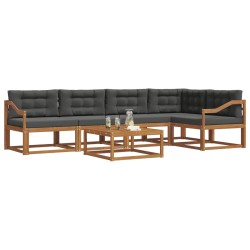 Ensemble de canapés d'extérieur 6 pcs Naturel et Anthracite 638623638623