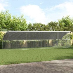 Cage à poules 4 pcs Argenté 800 x 200 x 200 cm Acier galvanisé 638624638624