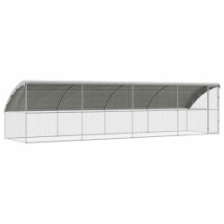 Cage à poules 4 pcs Argenté 800 x 200 x 200 cm Acier galvanisé 638624638624