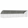 Cage à poules 4 pcs Argenté 800 x 200 x 200 cm Acier galvanisé 638624638624