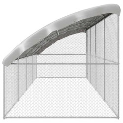Cage à poules 4 pcs Argenté 800 x 200 x 200 cm Acier galvanisé 638624638624