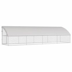 Cage à poules 4 pcs Argenté 800 x 200 x 200 cm Acier galvanisé 638624638624