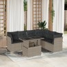 Salon de jardin avec coussins 7 pcs gris clair résine tressée 638628638628