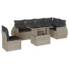 Salon de jardin avec coussins 7 pcs gris clair résine tressée 638631638631