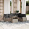 Salon de jardin avec coussins 7 pcs gris clair résine tressée 638636638636