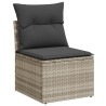 Salon de jardin avec coussins 7 pcs gris clair résine tressée 638637638637