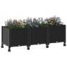 Jardinière avec Roues Noir 120 x 40 x 44 cm PP 638638638638