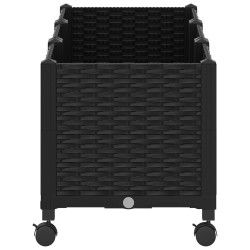 Jardinière avec Roues Noir 120 x 40 x 44 cm PP 638638638638