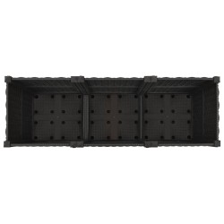 Jardinière avec Roues Noir 120 x 40 x 44 cm PP 638638638638