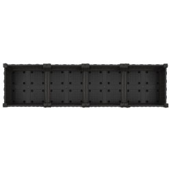 Jardinière avec Roues Noir 160 x 40 x 29 cm PP 638639638639