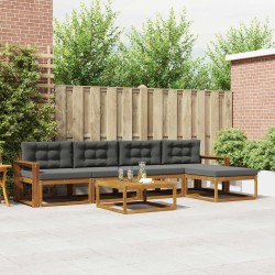 Ensemble de canapés d'extérieur 6 pcs Naturel et Anthracite 638641638641