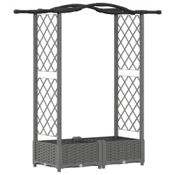 Lit Élevé avec Treillis et Toit Gris clair 124 x 40 x 123 cm PP 638643638643