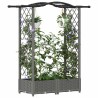 Lit Élevé avec Treillis et Toit Gris clair 124 x 40 x 123 cm PP 638643638643