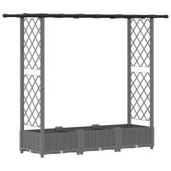 Lit Élevé avec Treillis et Toit Gris clair 164 x 40 x 121 cm PP 638644638644