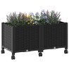 Jardinière avec Roues Noir 80 x 40 x 44 cm PP 638647638647
