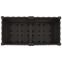 Jardinière avec Roues Noir 80 x 40 x 44 cm PP 638647638647