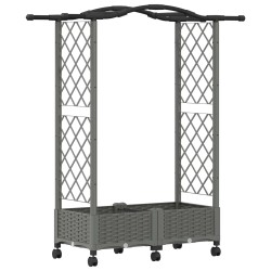 Lit Élevé avec Treillis et Toit Gris clair 124 x 40 x 129 cm PP 638648638648