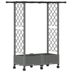 Lit Élevé avec Treillis et Toit Gris clair 122,5 x 40 x 127 cm 638649638649