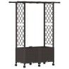 Lit Élevé avec Treillis et Toit Marron 124,5 x 40 x 142 cm PP 638650638650