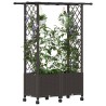 Lit Élevé avec Treillis et Toit Marron 124,5 x 40 x 142 cm PP 638650638650